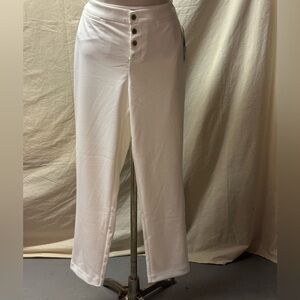 Karl Lagerfeld Cream Trousers with Button Details